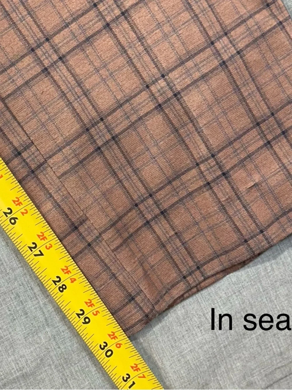 Men's Cloudstyle Plaid Suit Set 2 pcs. Dark Khaki Plaid Slim Formal Sz XXL